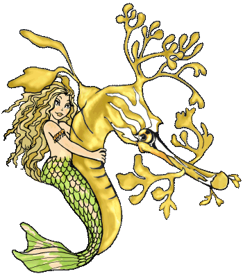 Little Mermaid and Sea Dragon Coloring Page